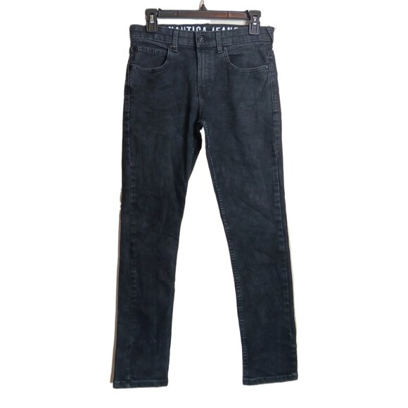 Nautica Skinny Jeans Girls 14 Black Mid Rise Retro 90s Y2K Stretch Denim - Picture 1 of 4